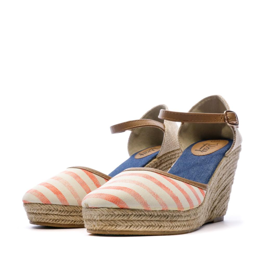 Sandales à talon Orange Rayures Femme Beppi Casual Wedge vue 6