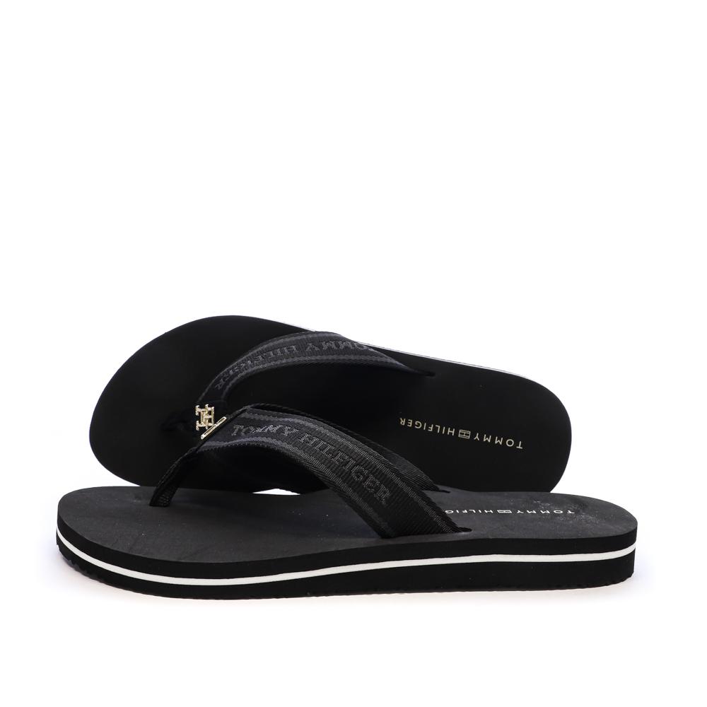 Tongs Noires Homme Tommy Hilfiger Webbing pas cher