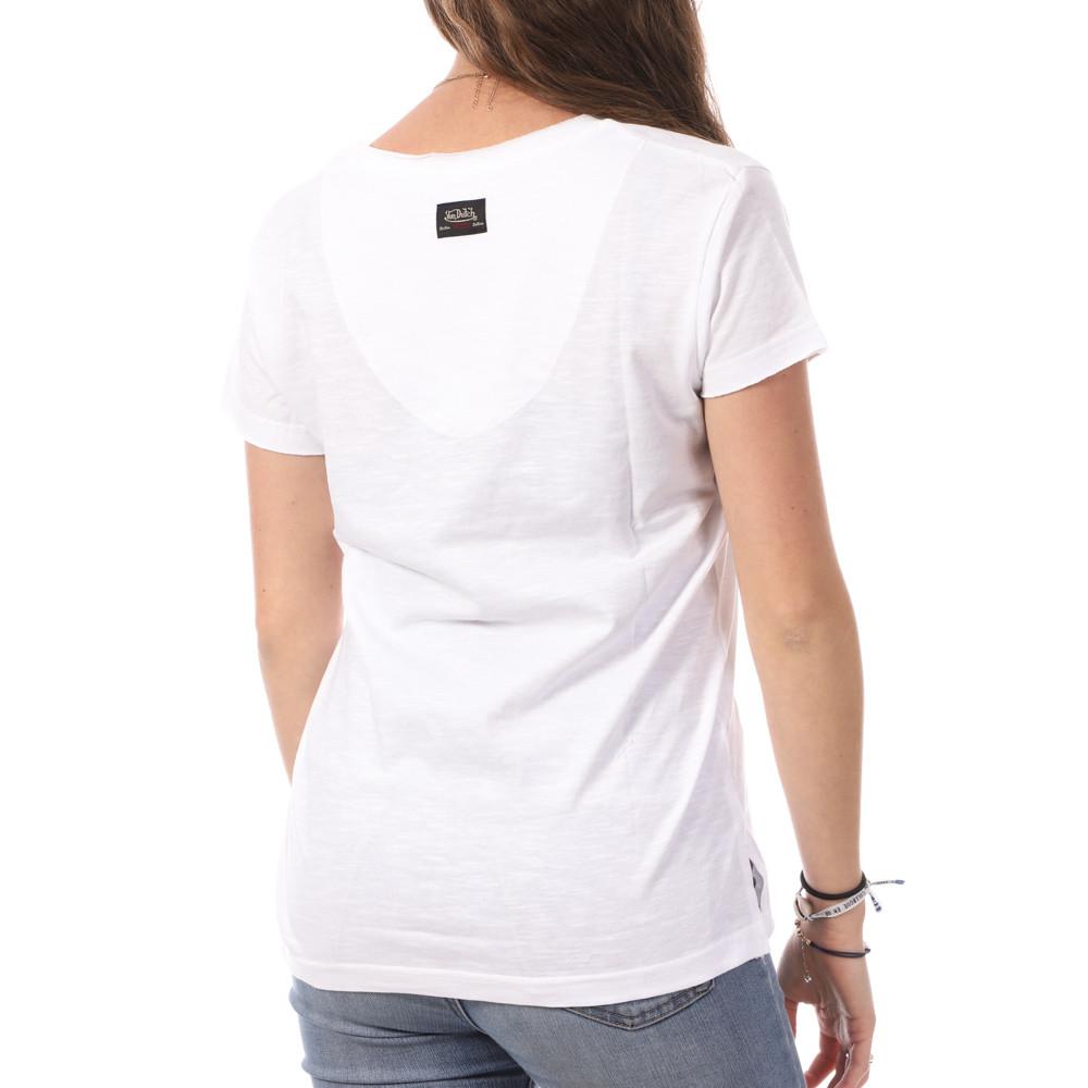 T-shirt Blanc Femme Von Dutch Aspect vue 2