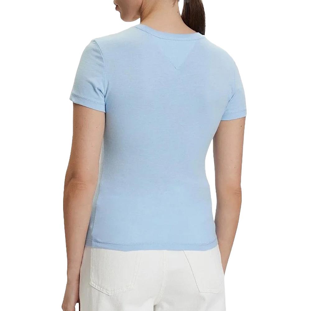T-shirt Slim Bleu Femme Tommy Hilfiger Linear vue 2