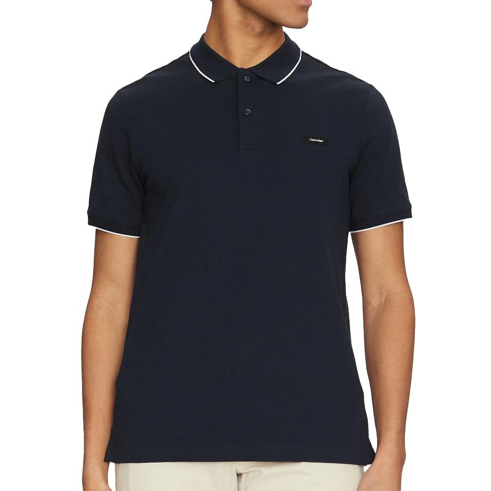 Polo Marine Homme Calvin Klein Jeans Stretch pas cher