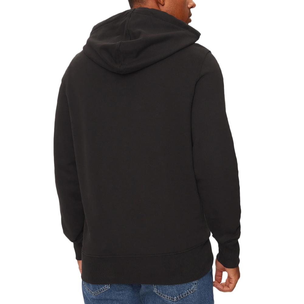 Sweat à capuche Noir Homme Calvin Klein Jeans Distressed Monologo vue 2
