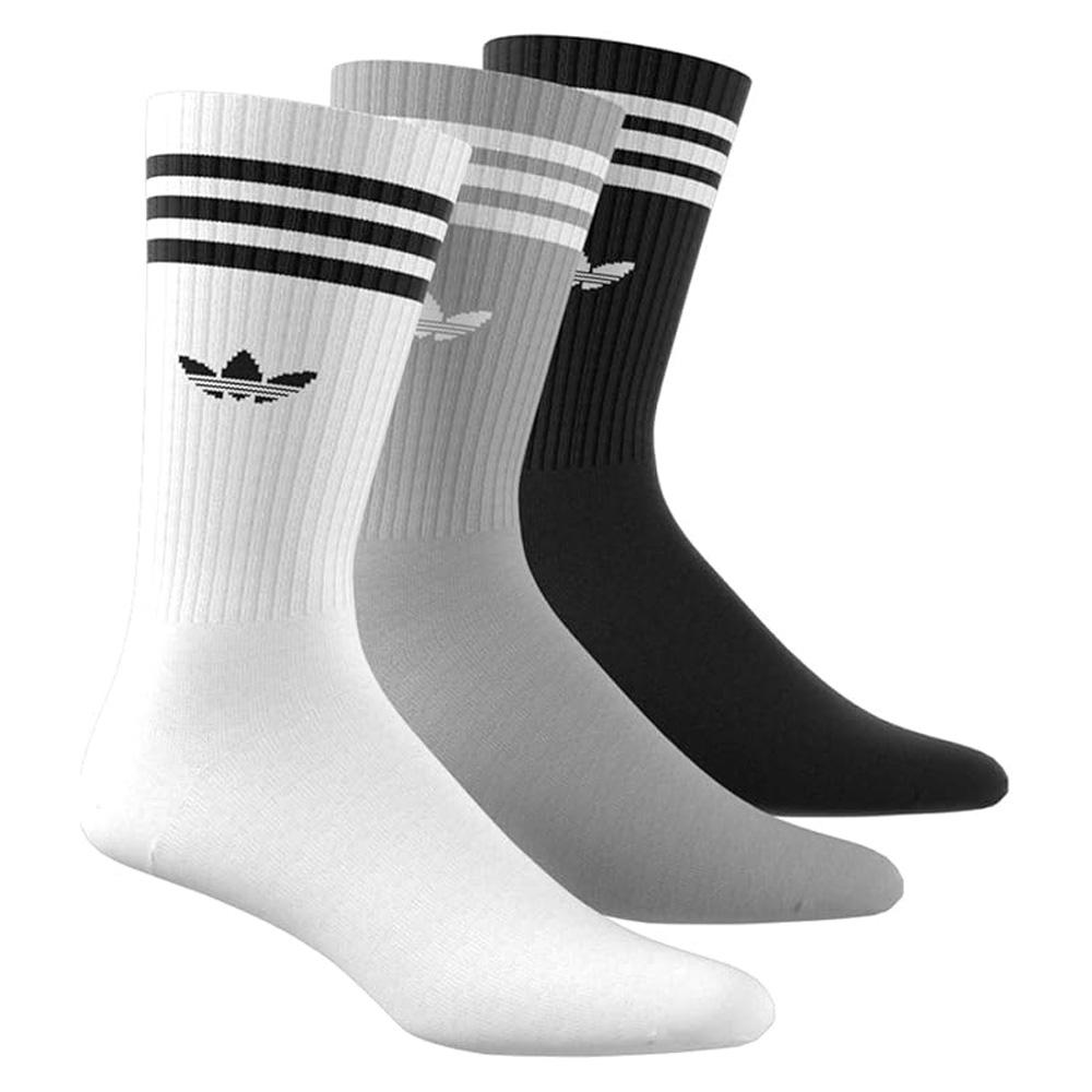 x3 Paar Socken Weiß/Grau/Schwarz Herren Adidas High Crew Ansicht 2