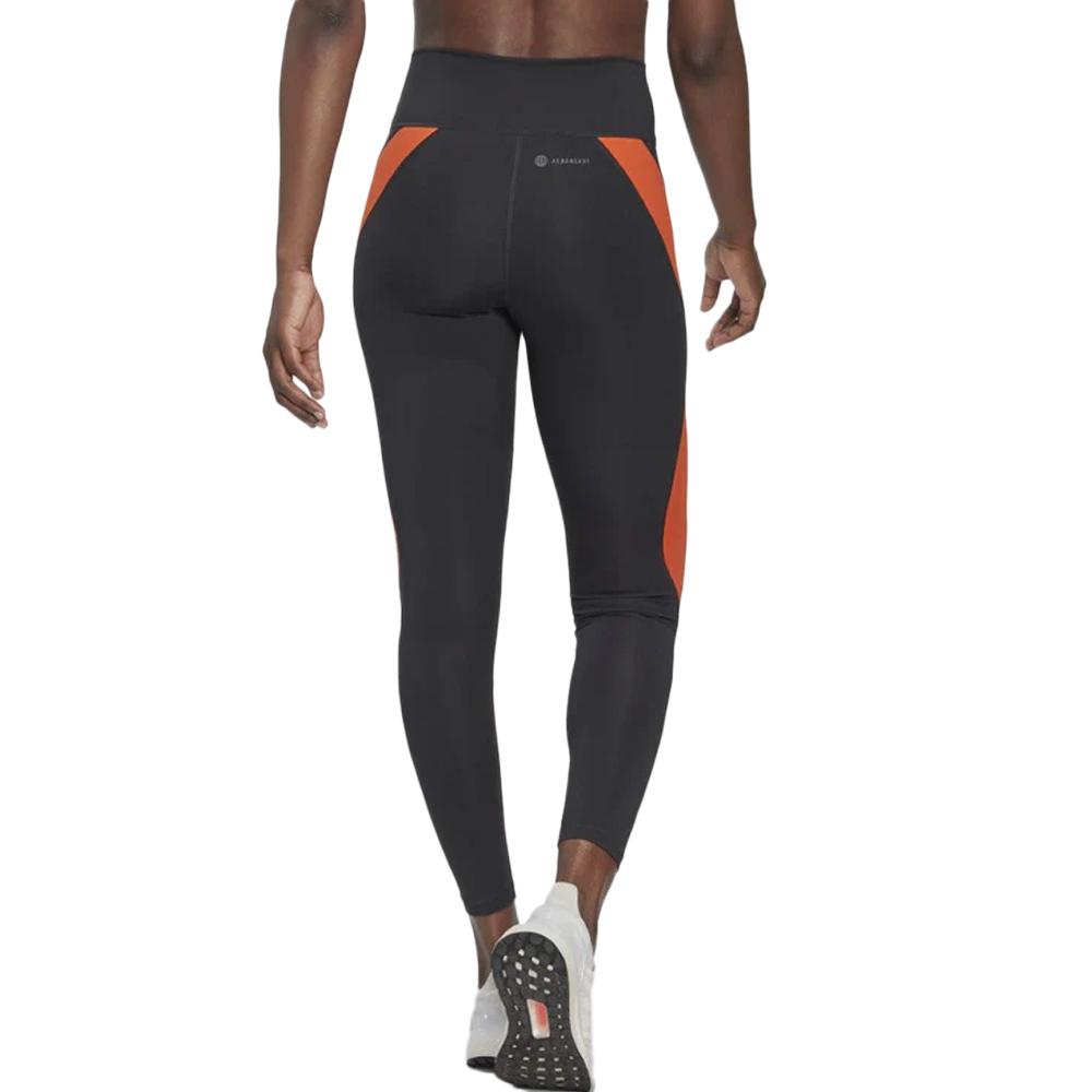 Legging Gris Foncé/Orange Femme Adidas Hit vue 2