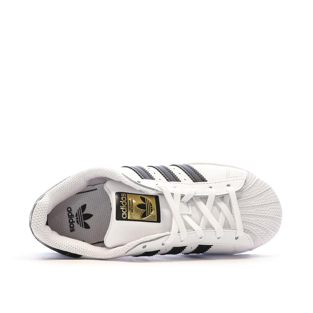 Baskets Blanches/Noires Garçon/Fille Adidas Superstar vue 4
