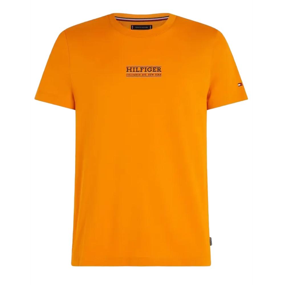 T-shirt Orange Homme Tommy Hilfiger Small Hilfiger pas cher