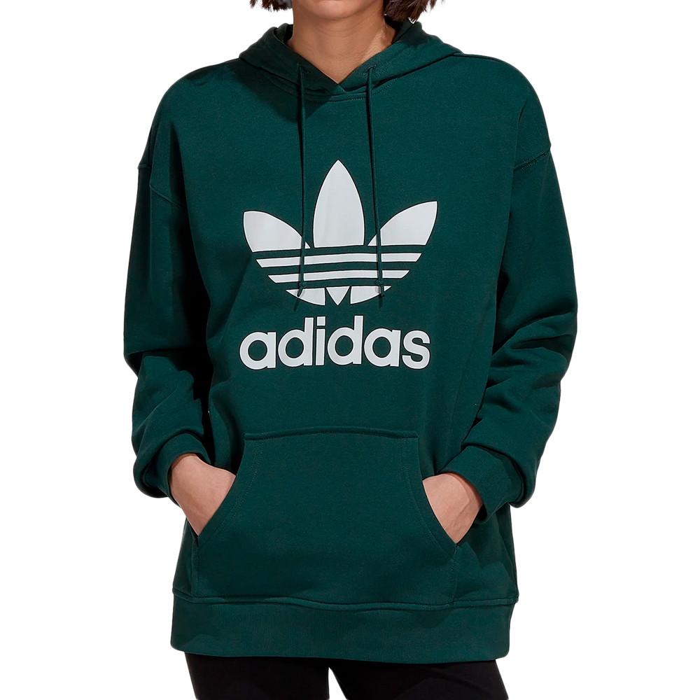 Sweat Vert Femme Adidas Trf Hoodie pas cher