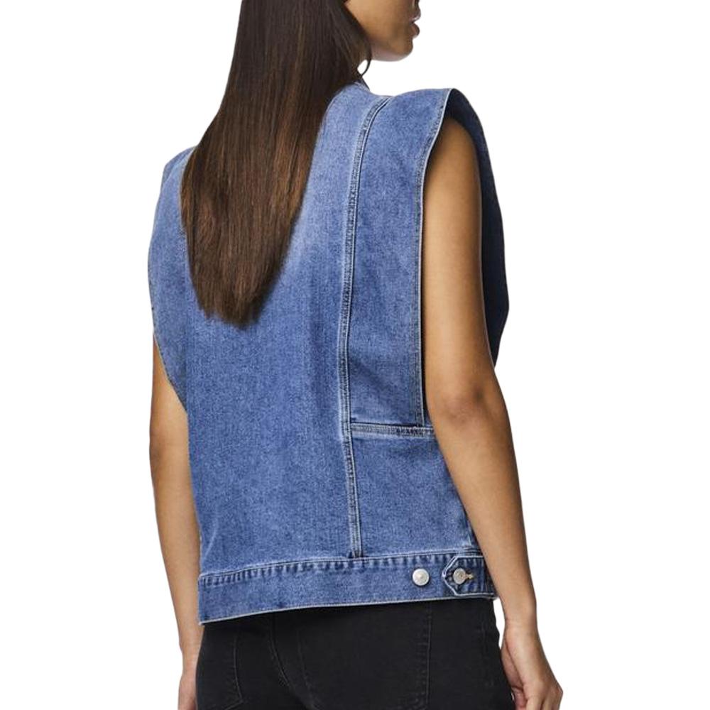 Veste en Jean Bleu Femme Pieces Femma vue 2