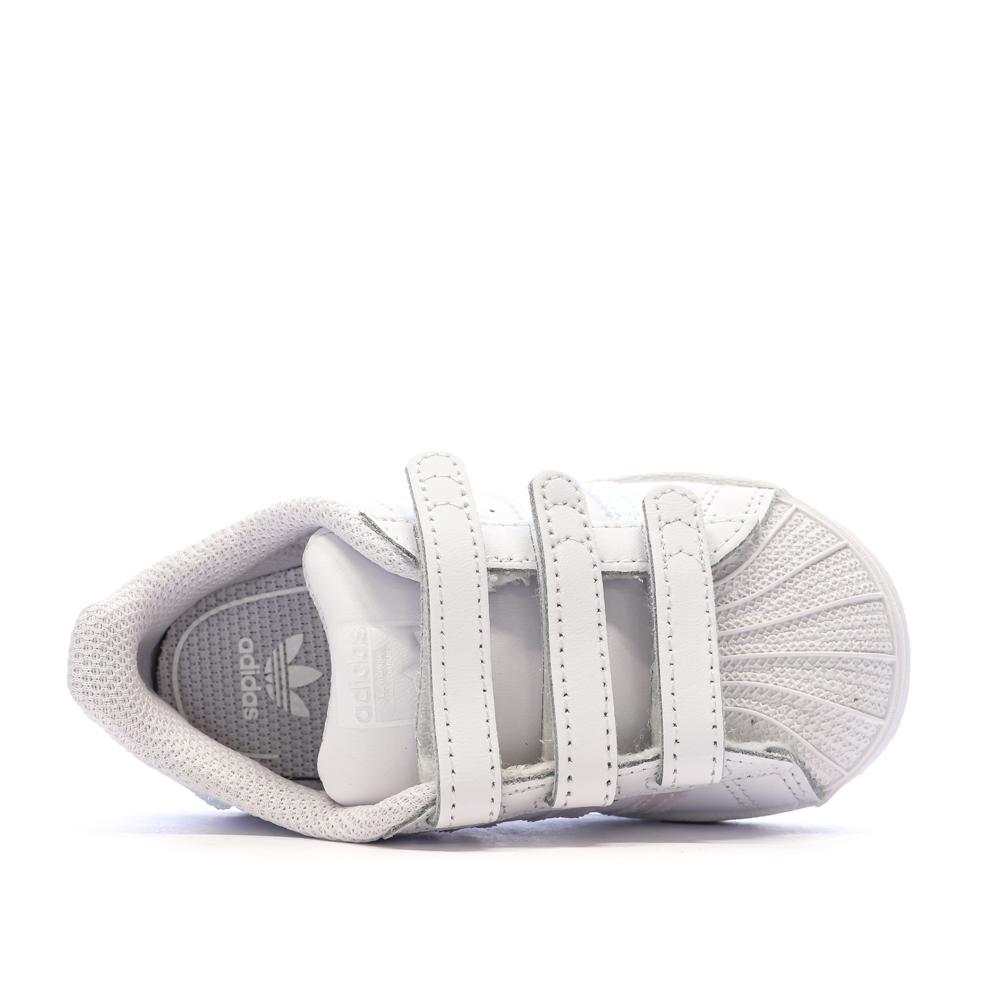 Basket Blanches Fille Adidas SUPERSTAR CF I vue 4
