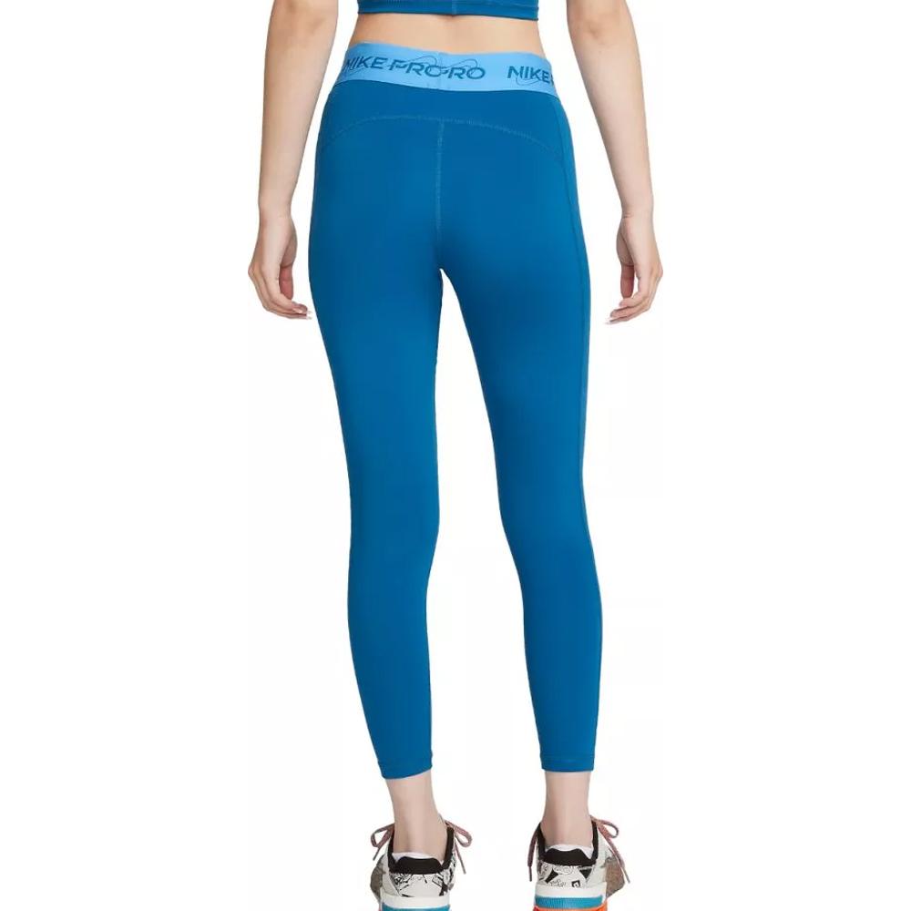 Legging Bleu Femme Nike 7/8 training PRO vue 2