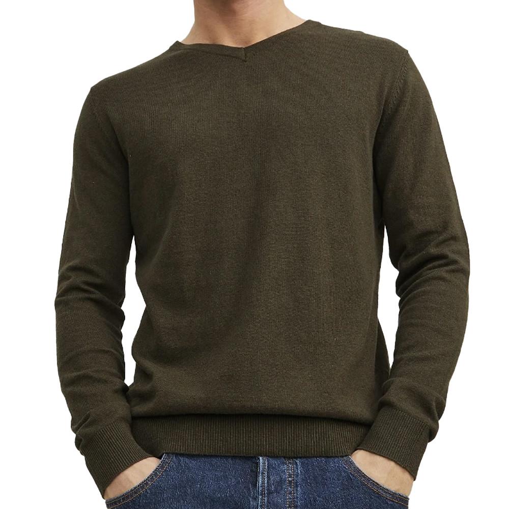 Pull Kaki Homme Jack & Jones Emil pas cher