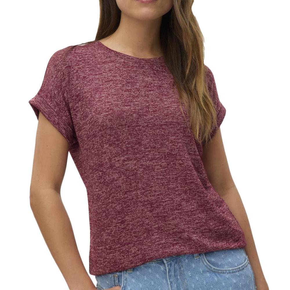 T-Shirt Rouge Chiné Femme Vero Moda Brianna 10291353 pas cher