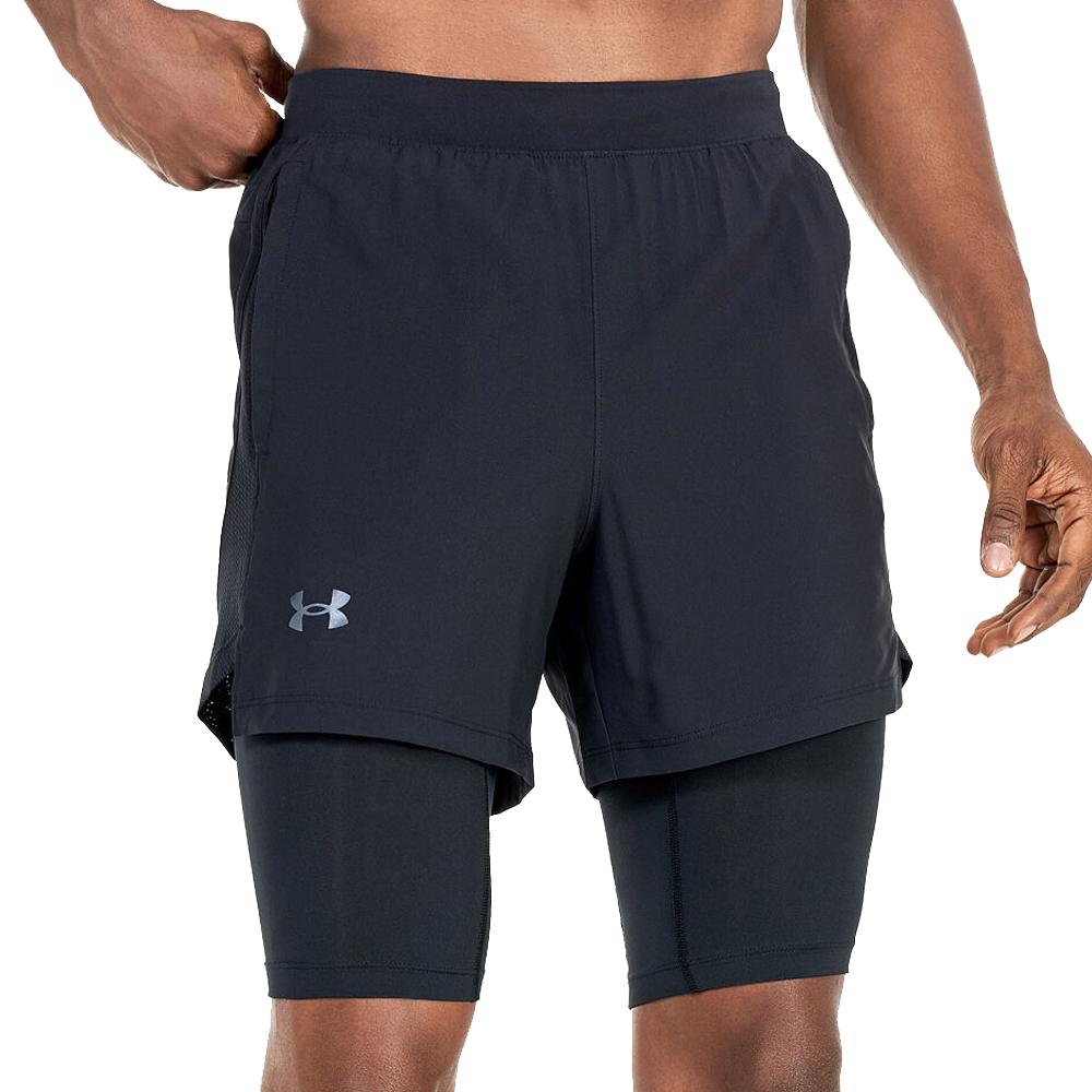 Short Noir/Gris Homme Under Armour Launch pas cher