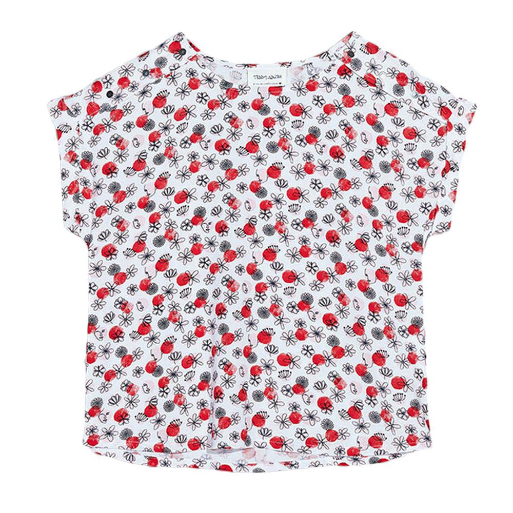 T-shirt Blanc à fleurs Fille Teddy Smith Toyala pas cher