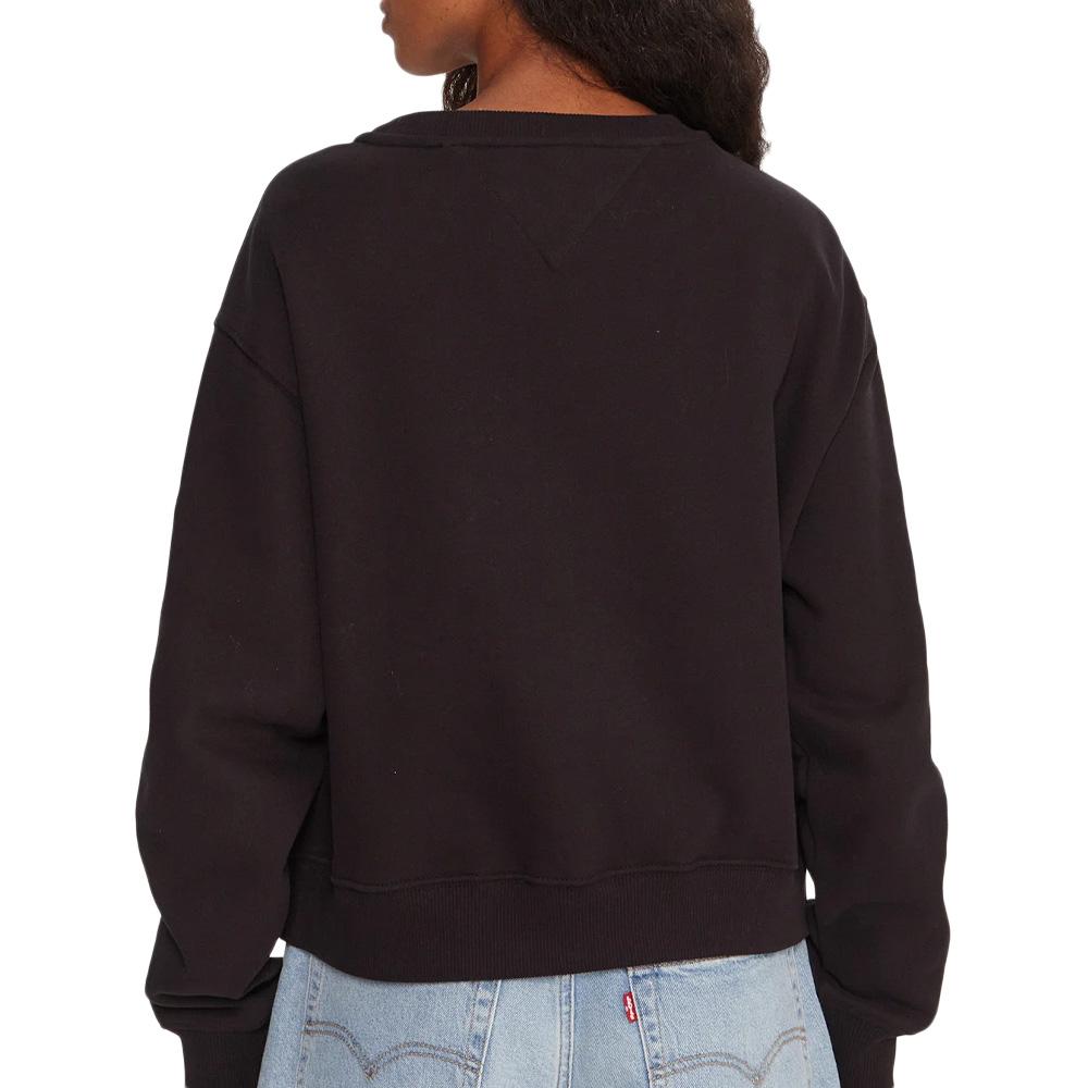 Sweat Noir Femme Tommy Hilfiger Script vue 2
