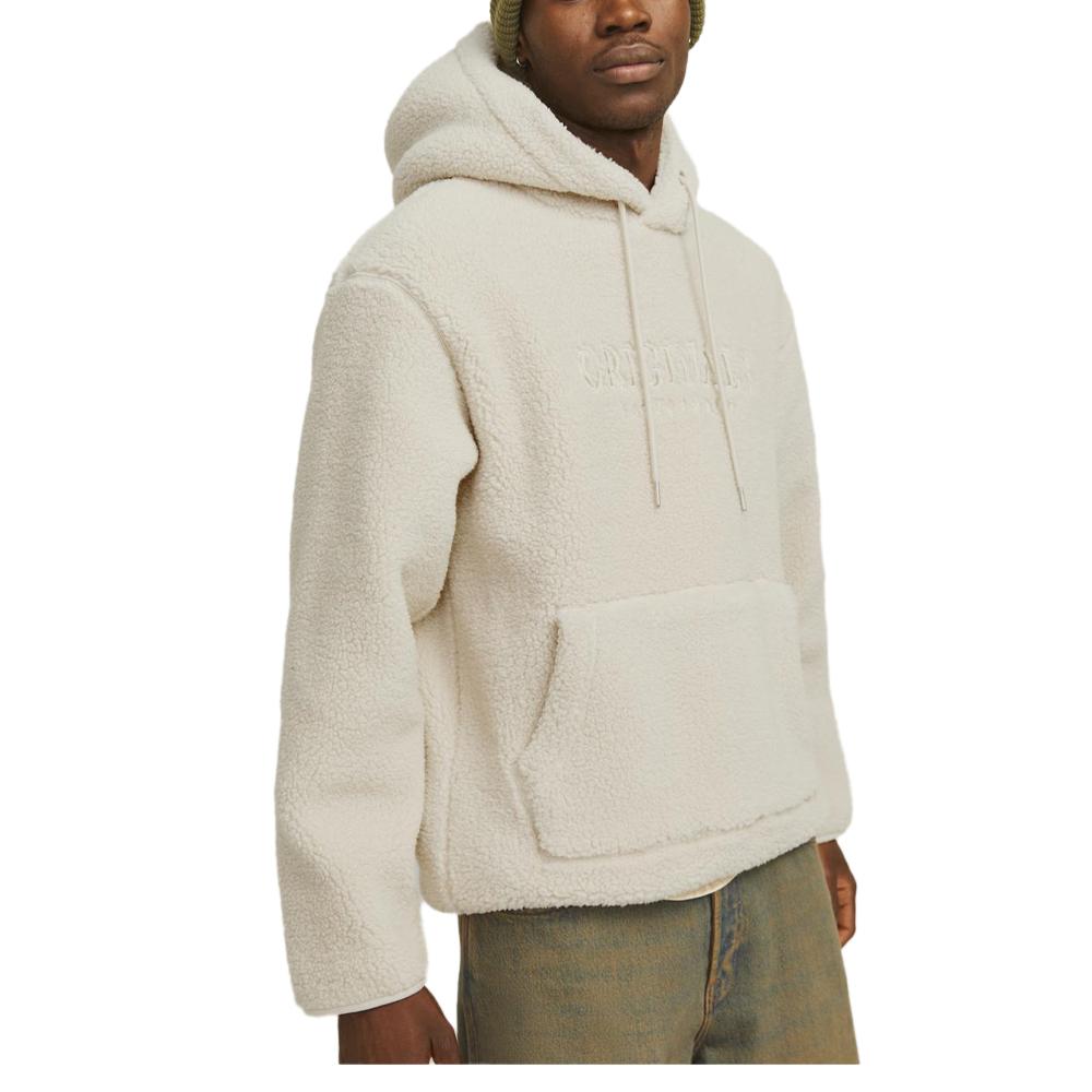 Sweat à Capuche Polaire Ecru Homme Jack & Jones Frederiksberg pas cher