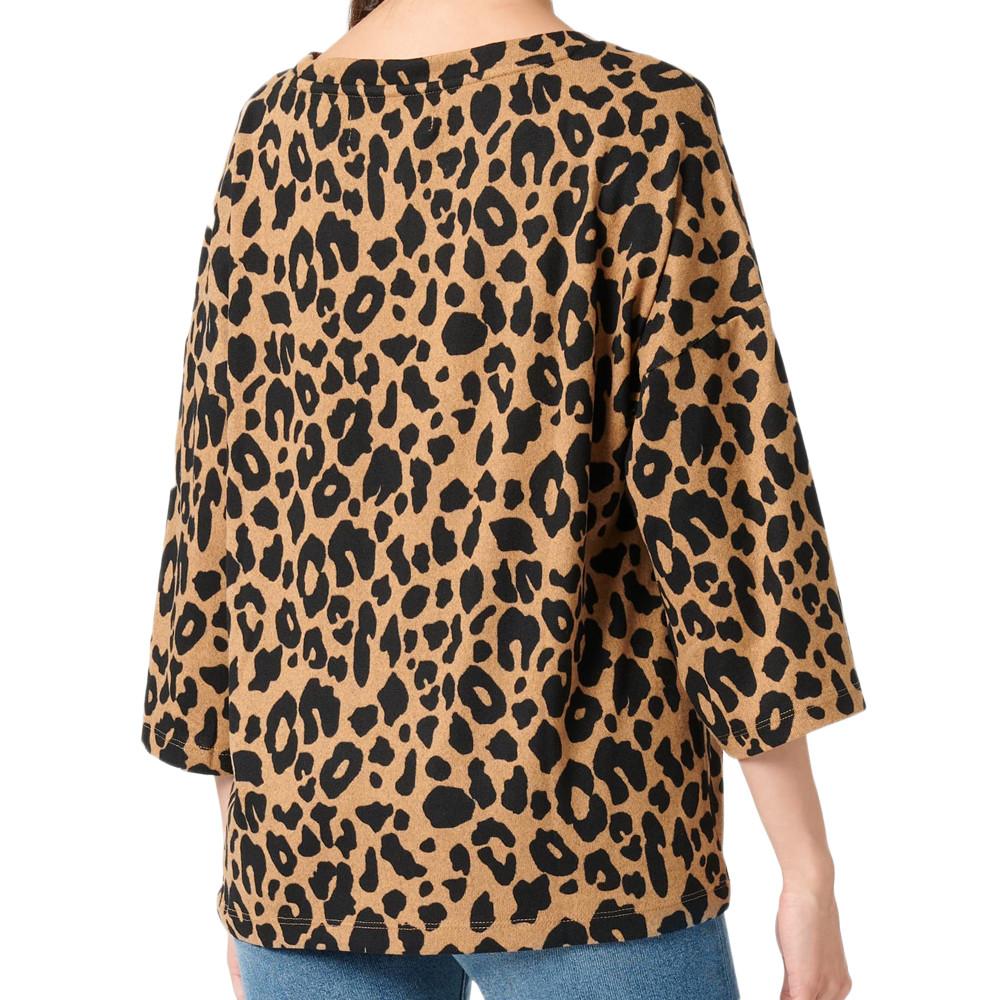 Pull Imprimé Léopard Marron Femme Vero Moda Olivia vue 2
