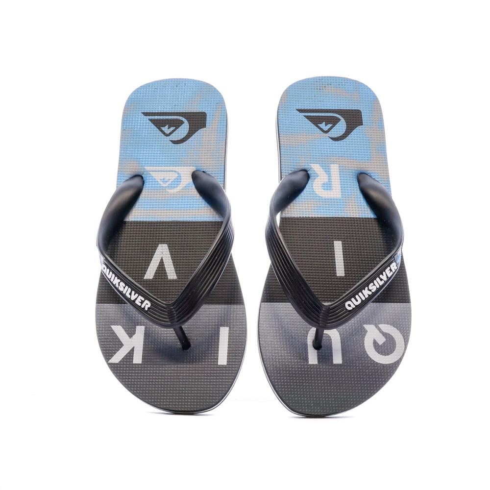 Tongs Bleu/Noir Garçon Quiksilver Molokaï Wordblock vue 3