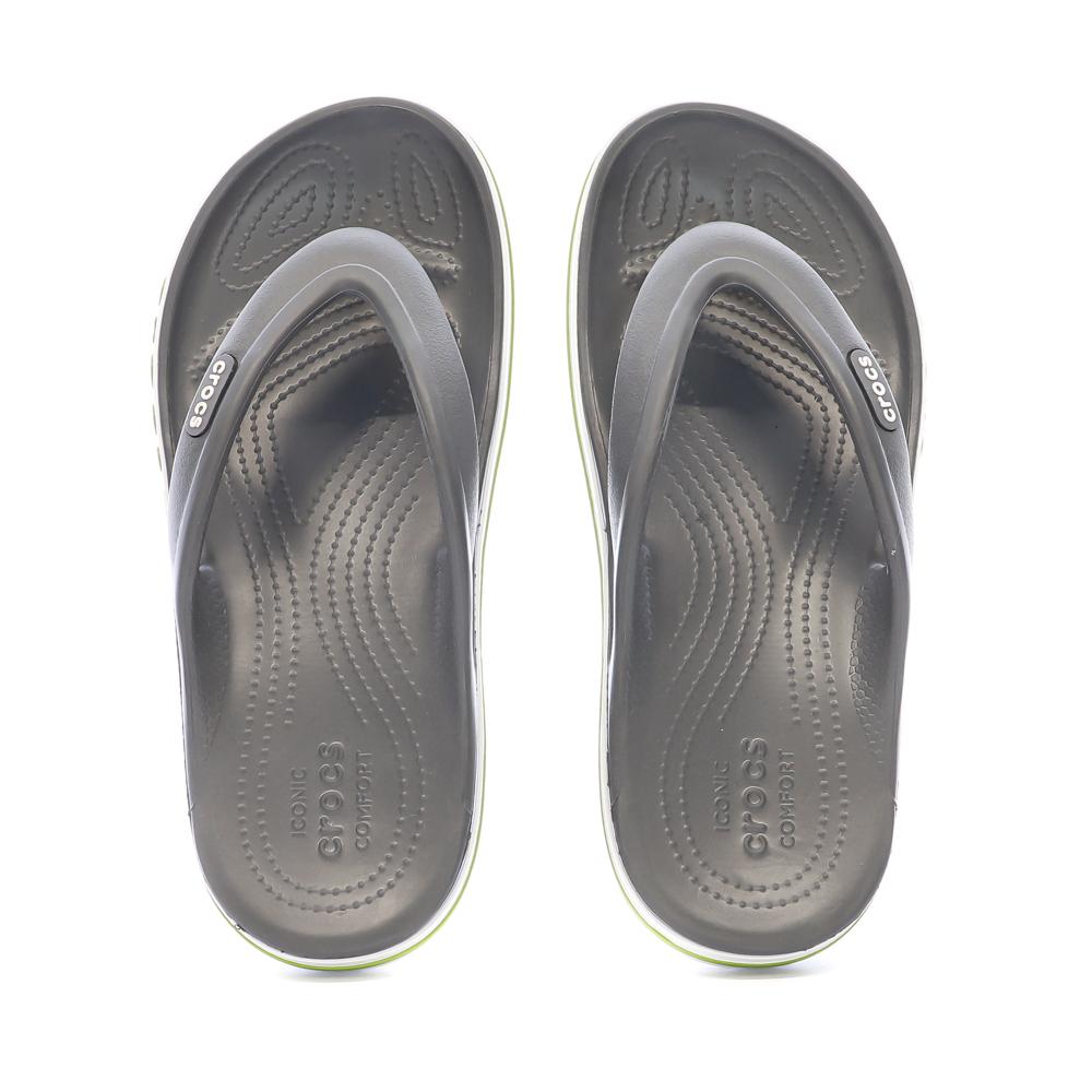 Tongs Crocs Grises/Vertes Femme Bayaband Flip vue 3
