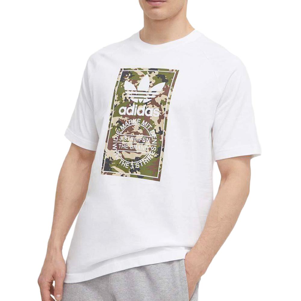 T-shirt Blanc Homme Adidas Camo Tongue pas cher