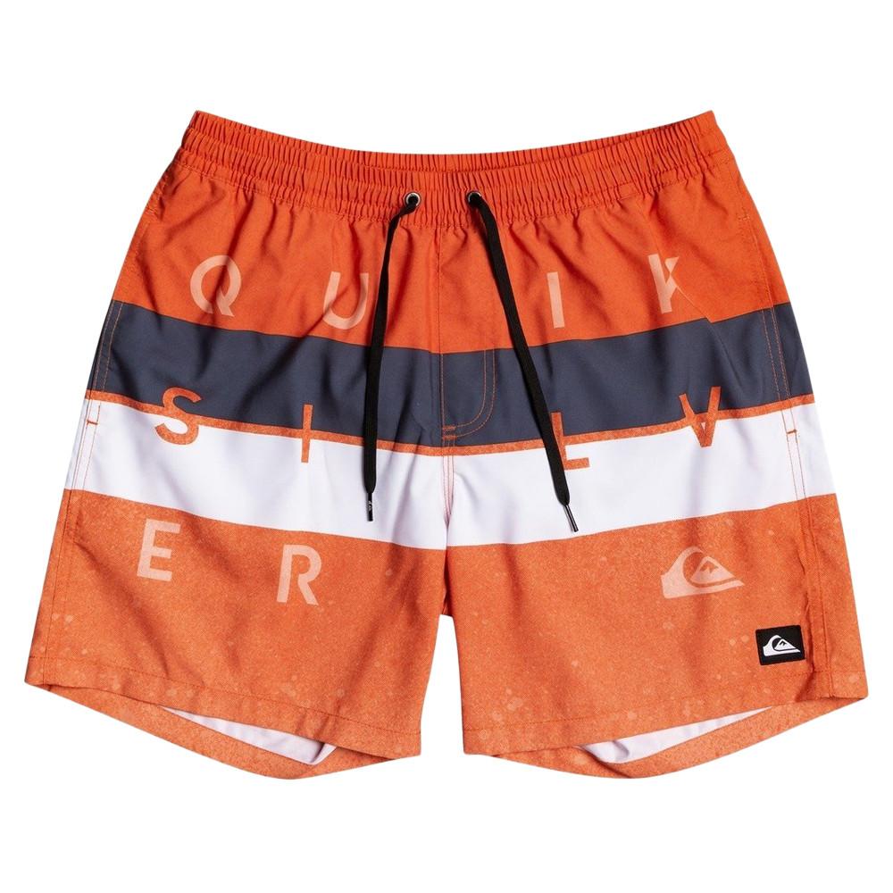 Short de bain Orange Garçon Quiksilver Word Block 15 pas cher