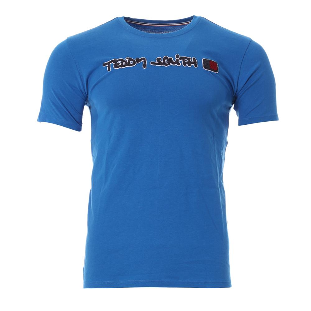 T-shirt Bleu Homme Teddy Smith T-clap pas cher