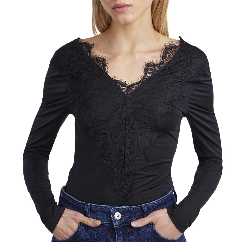T-Shirt Noir Femme Pieces Pcilu pas cher