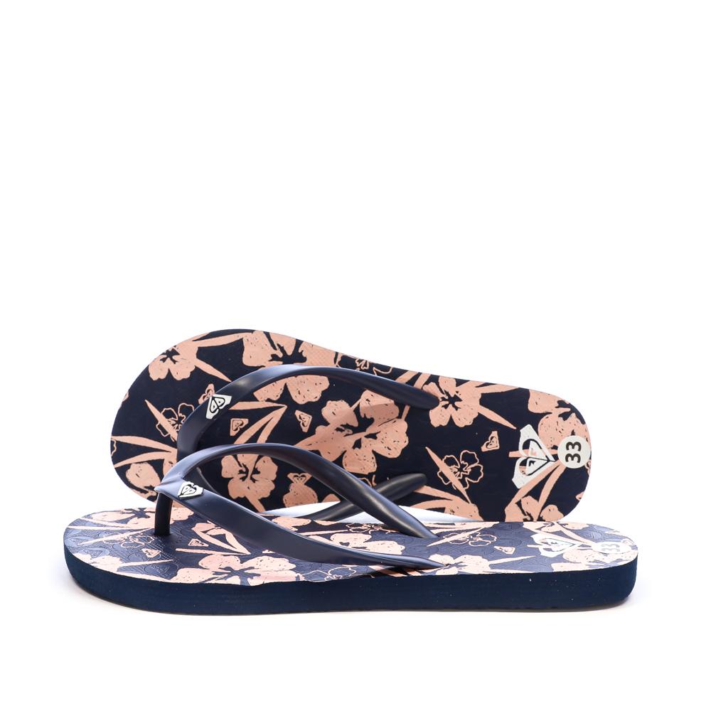 Tong Marine à fleurs Fille Roxy The Sea Vanille pas cher