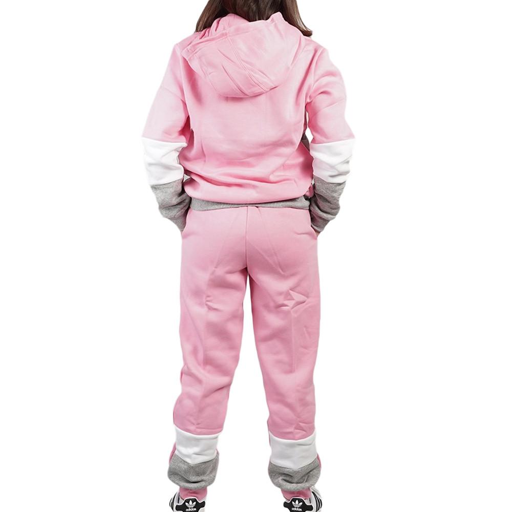 Ensemble de Survêtement Gris/Rose Fille Adidas HU0429 vue 2