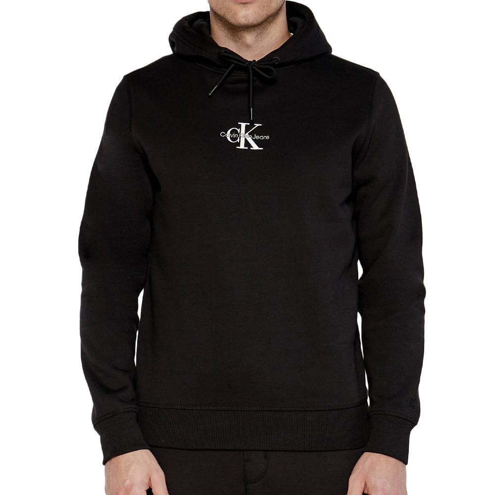 Sweat à Capuche Noir Homme Calvin Klein Monologo pas cher