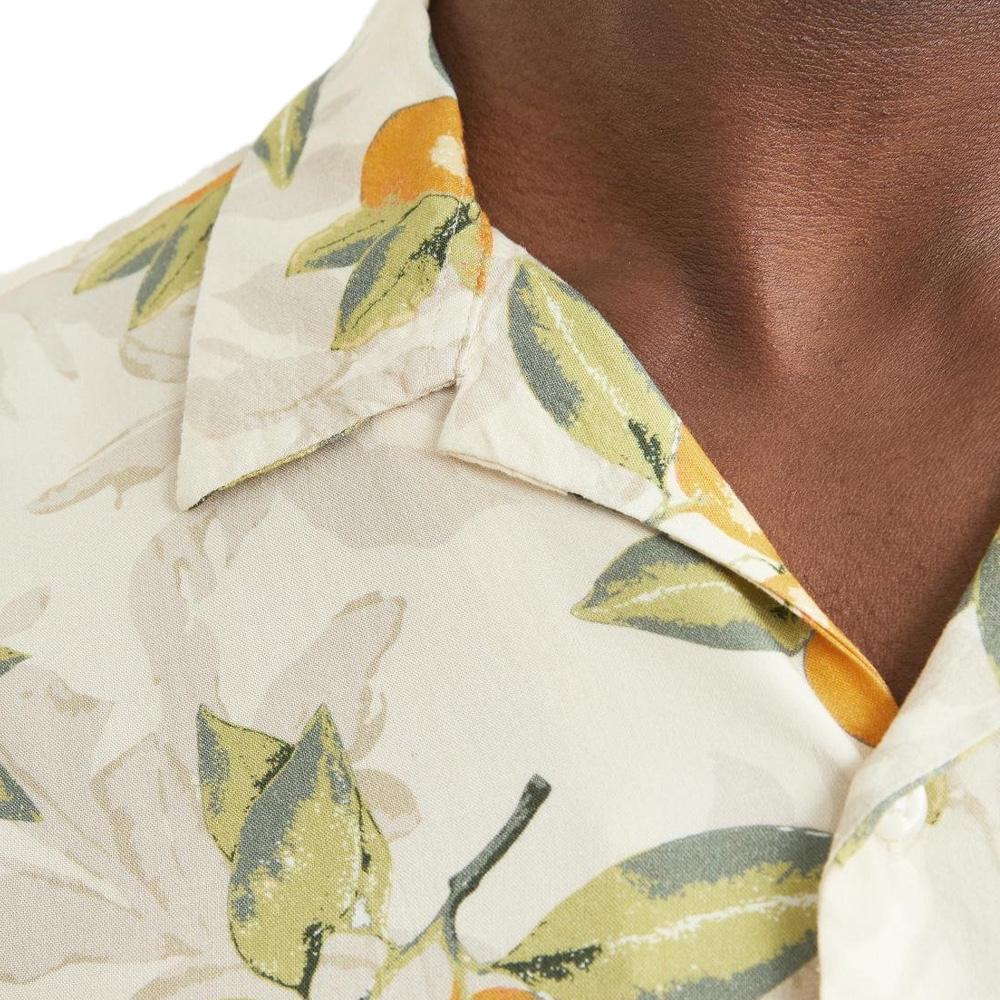 Chemise Manches Courtes Beige/Verte Homme Jack & Jones Jorluke vue 3