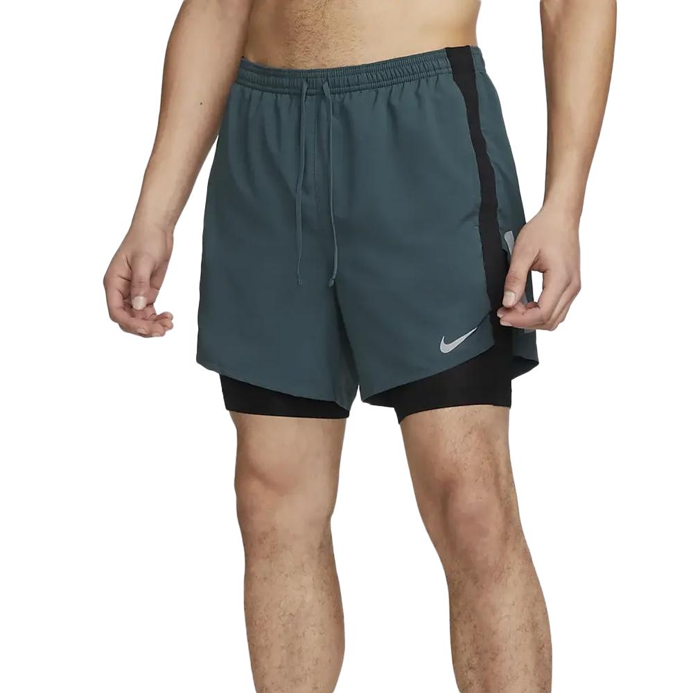 Short de Running Vert/Noir Homme Nike Stride pas cher