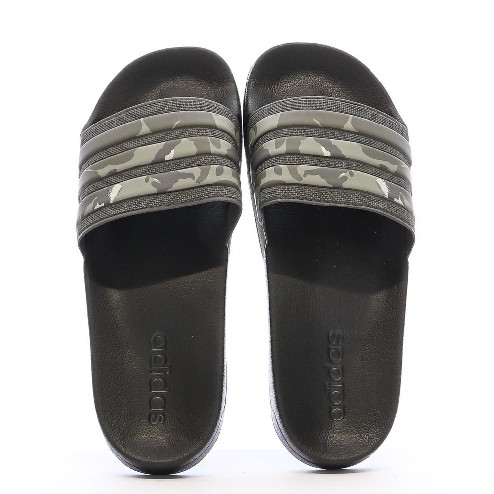 Claquettes Noires/Kaki Homme Adidas Adilette Shower vue 3