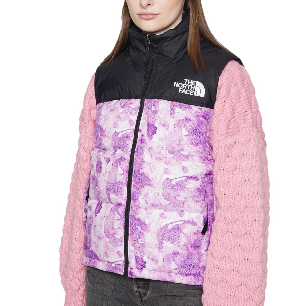 Doudoune Sans Manches Violet/Blanc Femme The North Face 96 Retro pas cher