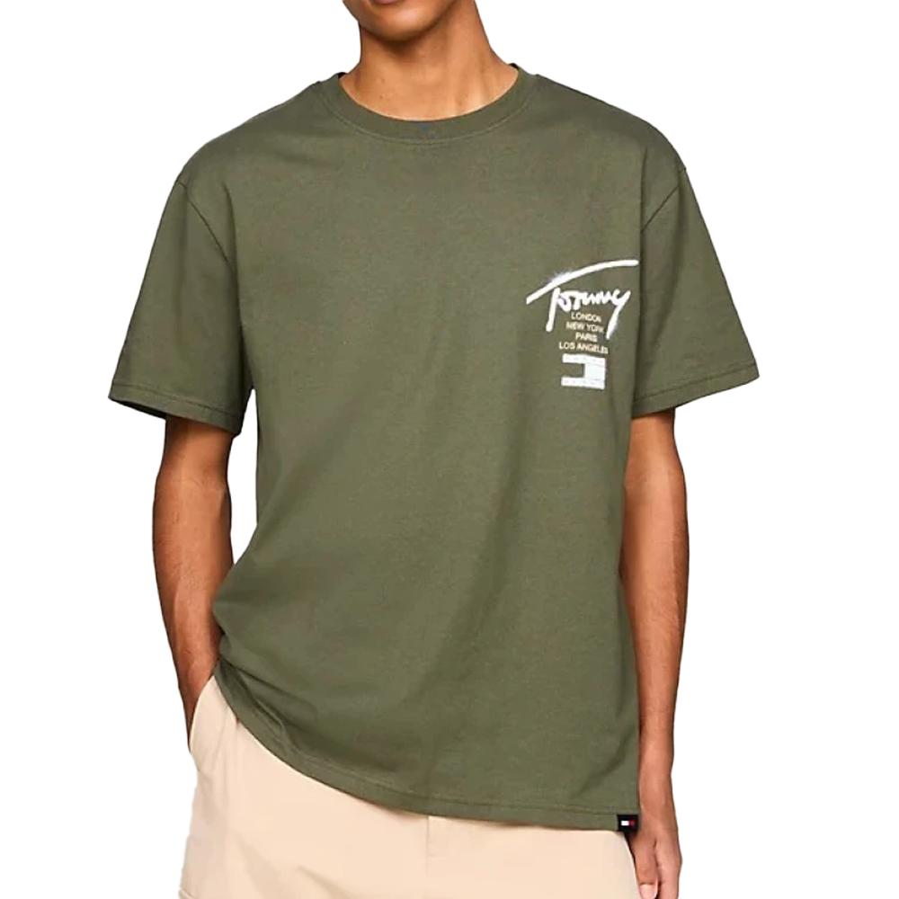 T-shirt Kaki Homme Tommy Hilfiger Graffiti pas cher