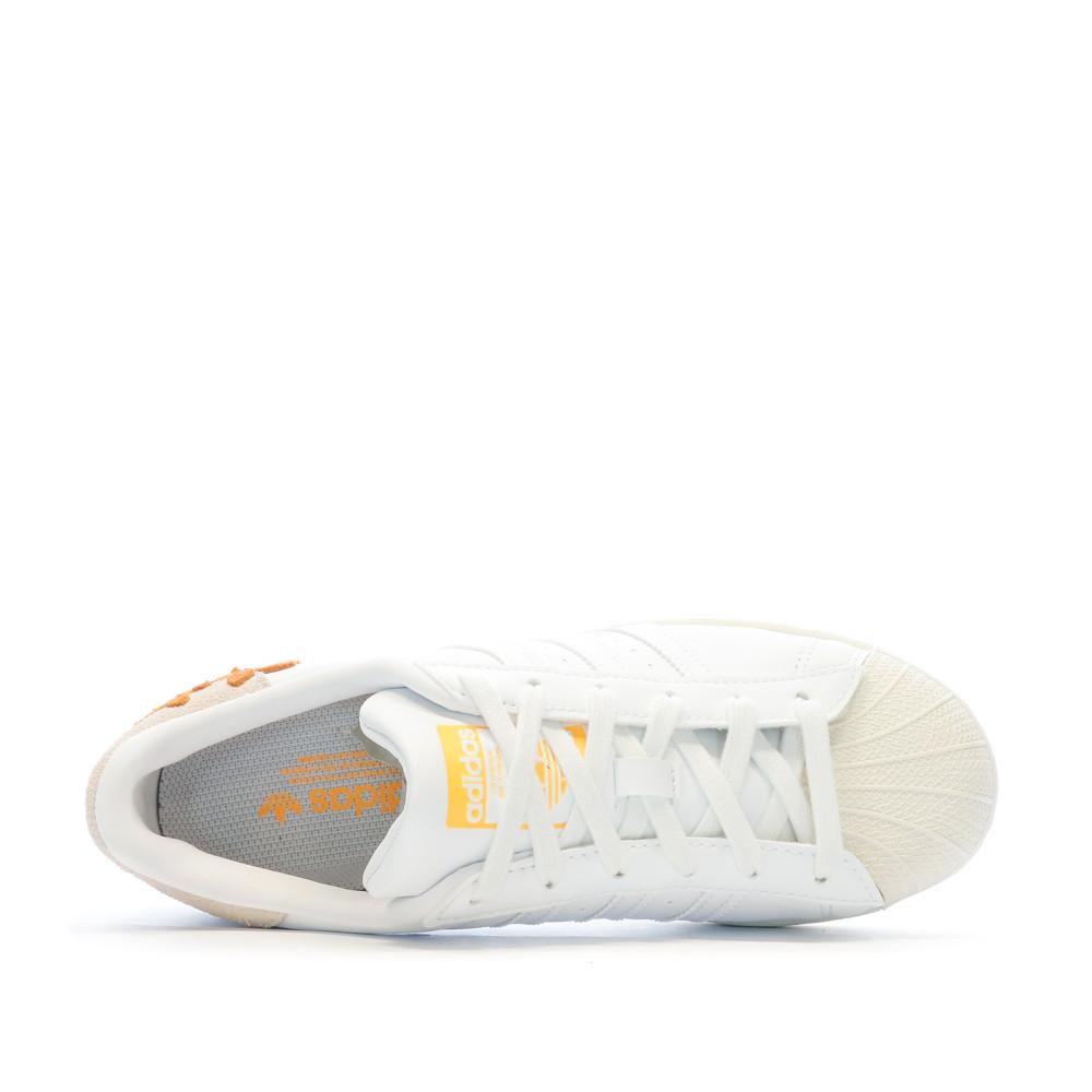 Baskets Blanches/Fleurs Femme Adidas Superstar vue 4