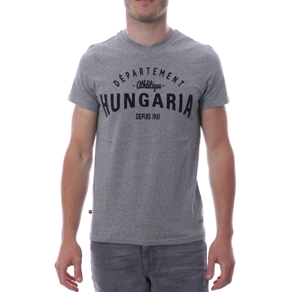 Tee Shirt Gris Homme Hungaria Legend V Neck pas cher