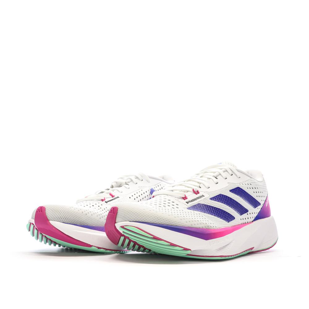 Chaussures de running Blanches/Violettes Fille Adidas Adizero Sl vue 6