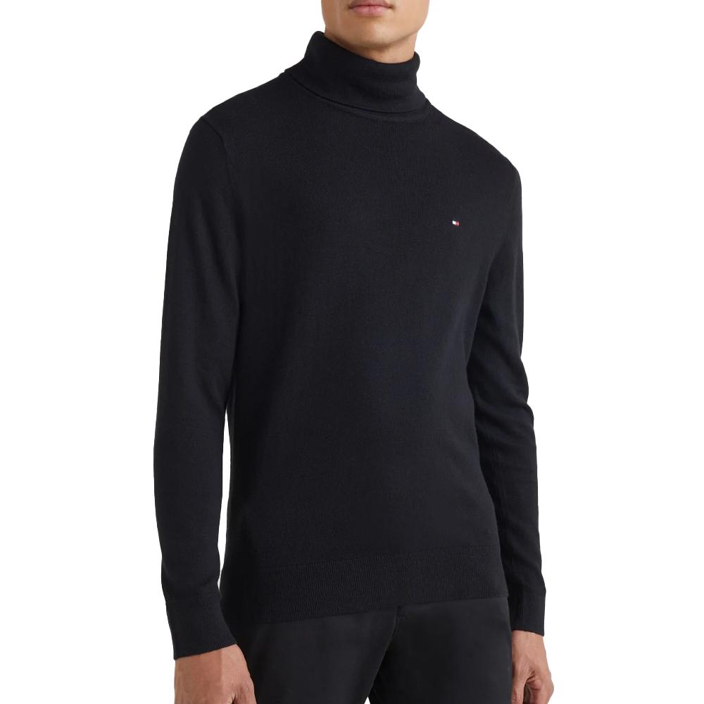 Pull Noir Homme Tommy Hilfiger Pima Org pas cher