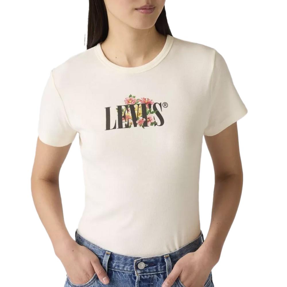T-Shirt Blanc Femme Levi's Graphic Rickie pas cher