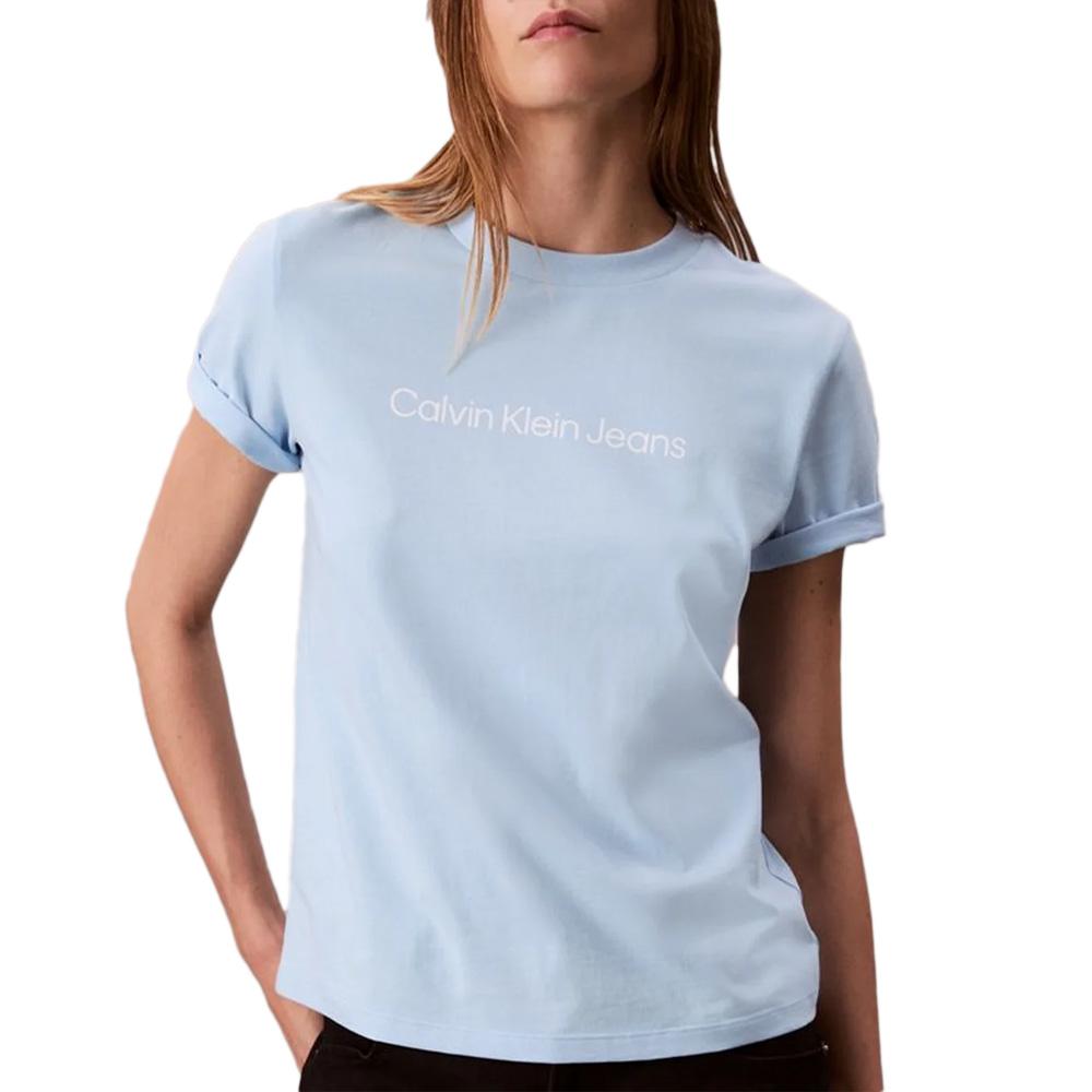 T-Shirt Bleu Femme Calvin Klein Jeans LV047C912G pas cher