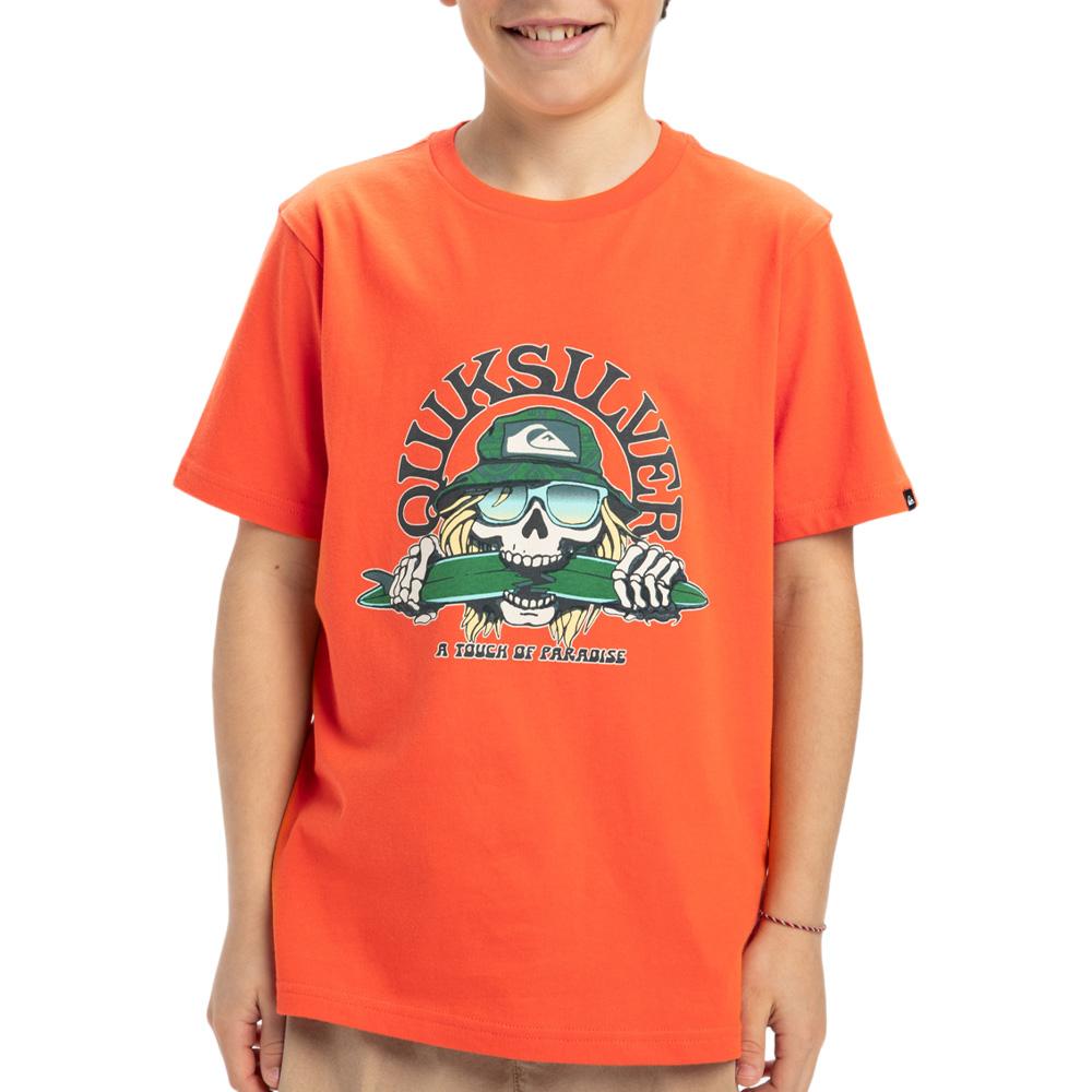 T-Shirt Orange Garçon Quiksilver Skull Feast pas cher