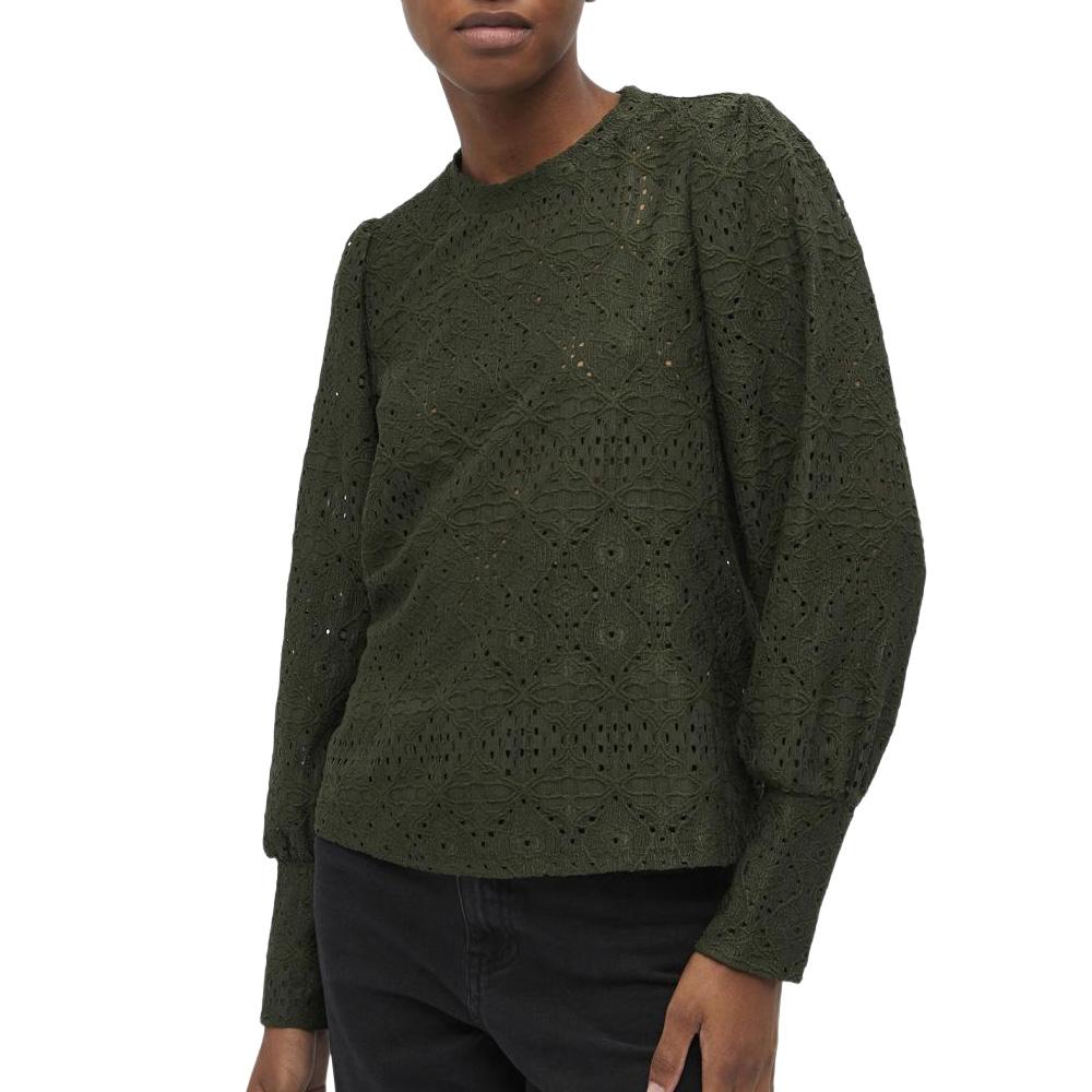 Blouse Dentelle Kaki Femme Vero Moda Dora pas cher