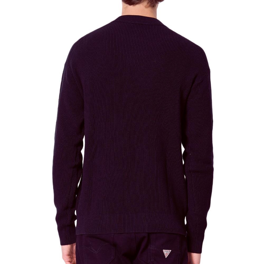 Pull Bordeaux Homme Calvin Klein Jeans Waffle vue 2