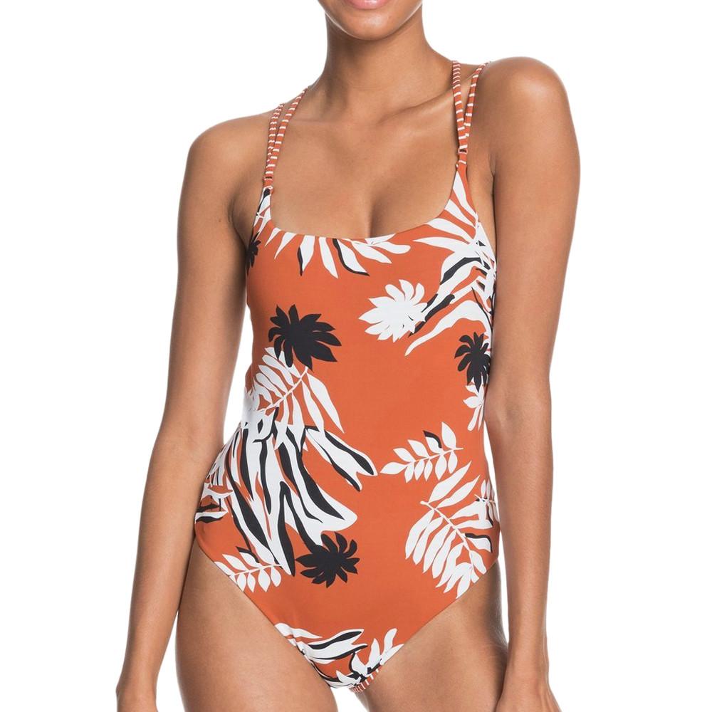 Maillot de bain 1 pièce Marron/Rayures Femme Roxy Honey pas cher