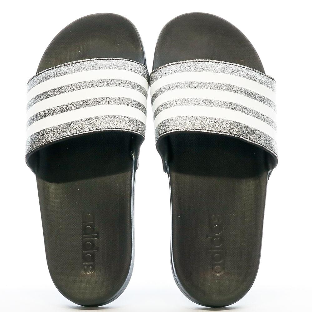 Claquettes Noire/Argent Adidas Adilette Comfort FY8836 vue 3