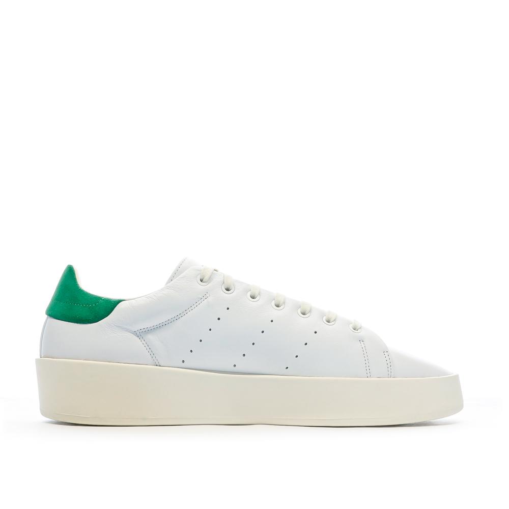 Baskets Blanches/Vert Homme Adidas Stan Smith Relasted vue 2