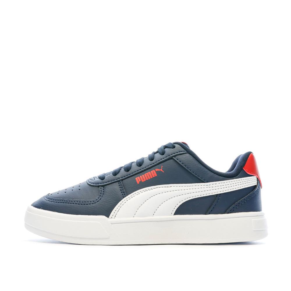 Baskets Marine/Blanc/Rouge Garçon Puma Caven pas cher