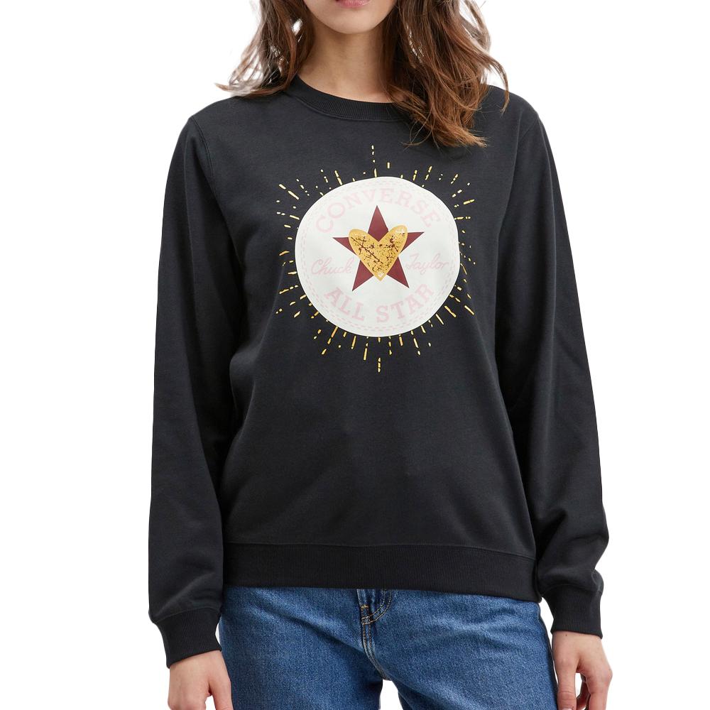 Sweat Noir Femme Converse Radiating pas cher