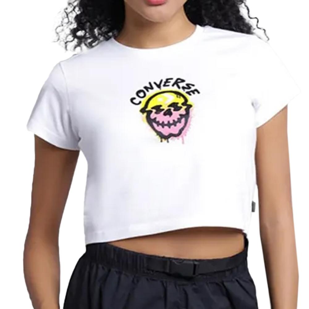 T-shirt Blanc Femme Converse Spray pas cher